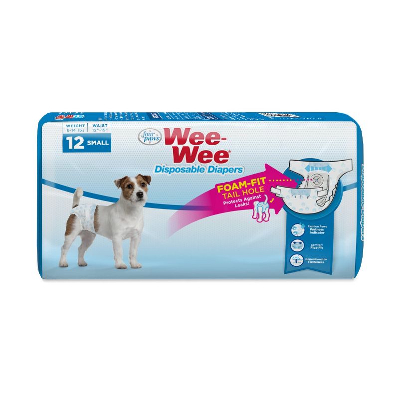 Four Paws Wee-Wee Disposable Dog Diapers - 12ct - S