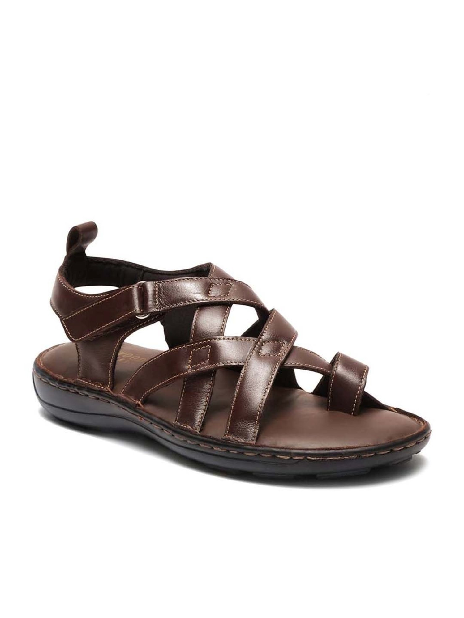 Teakwood Leathers Men's Brown Toe Ring Sandals