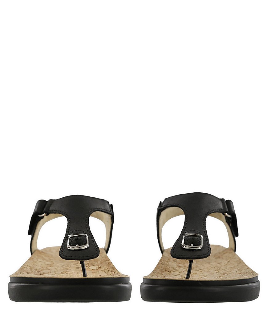 SAS Marina Leather Thong Wedge Sandals