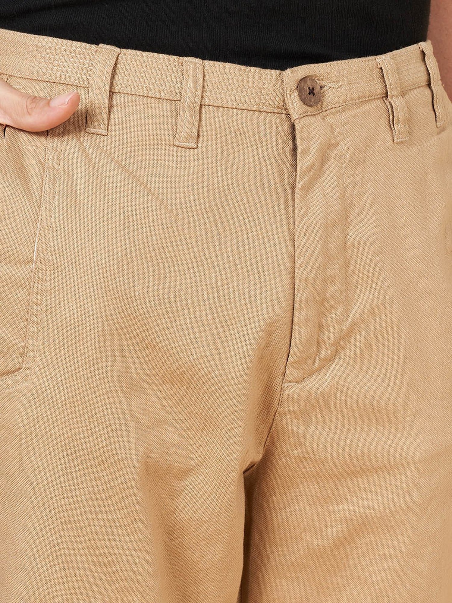 7 Alt by Pantaloons Khaki Comfort Fit Trousers