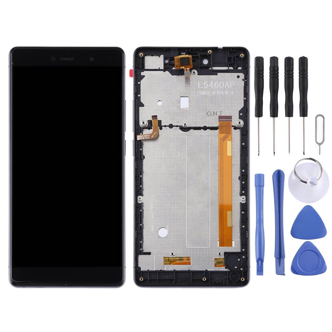 LCD Screen and Digitizer Full Assembly with Frame for Wiko Fever 4G (Black)
