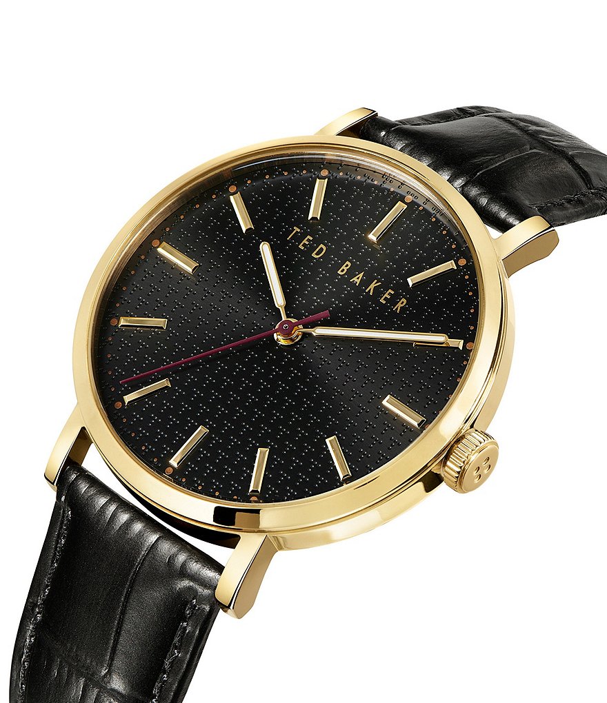 Ted Baker London Men's Phylipa 3-Hand Leather Strap Watch