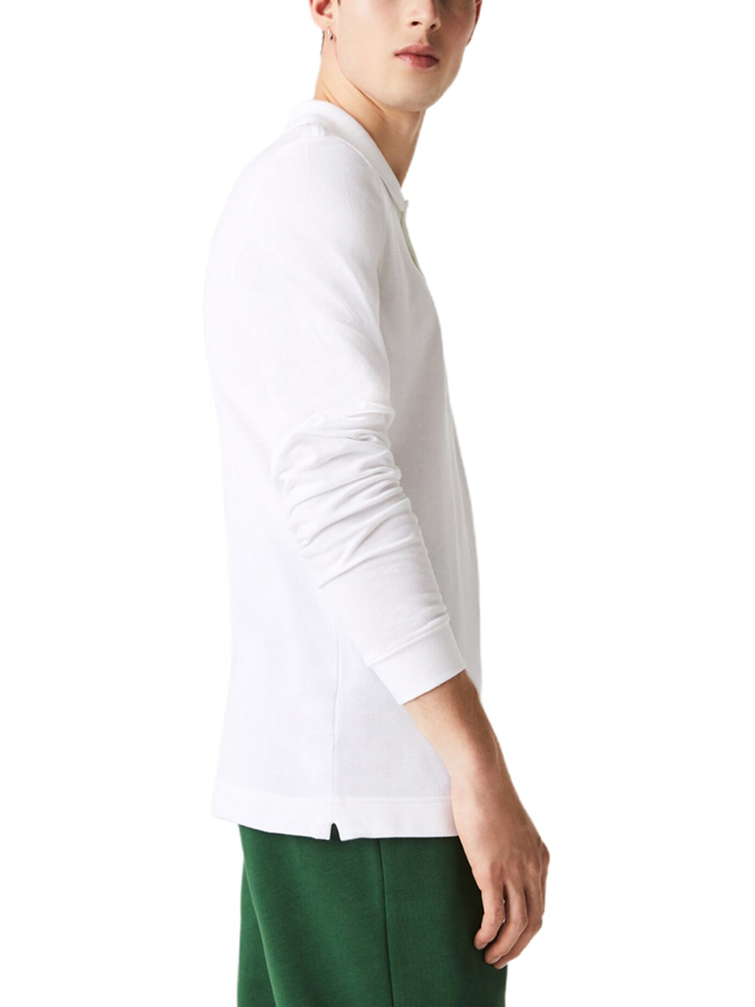 Lacoste White Cotton Slim Fit Polo T-Shirt
