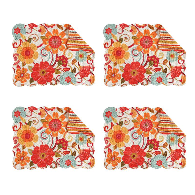 10 Pieces 14.4" Gold Leaf-Shaped Vinyl Placemats, Washable Table Mats Set for Party Decorations and Catering Events