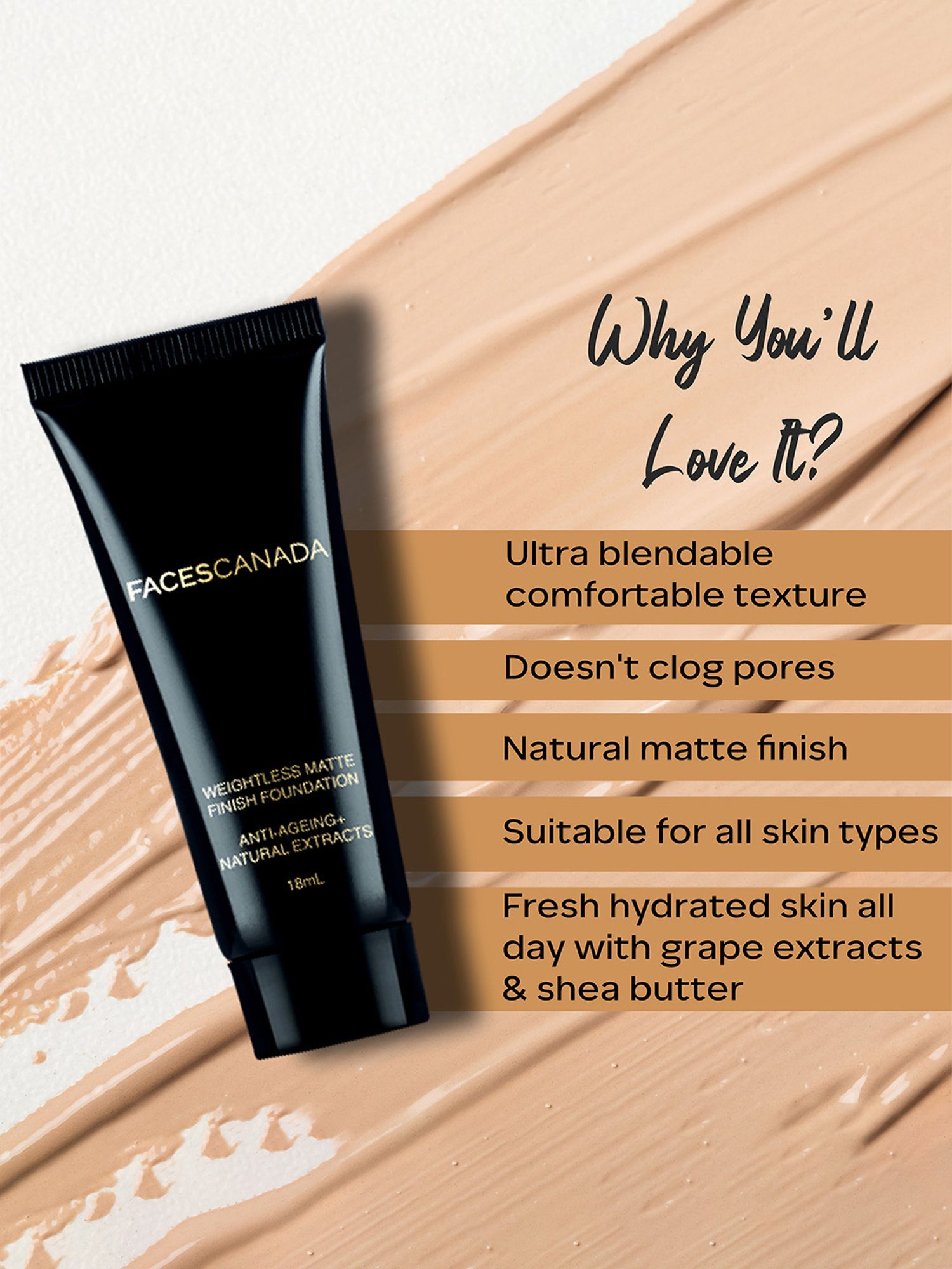 Faces Canada Face Combo - Makeup Remover and Weightless Foundation