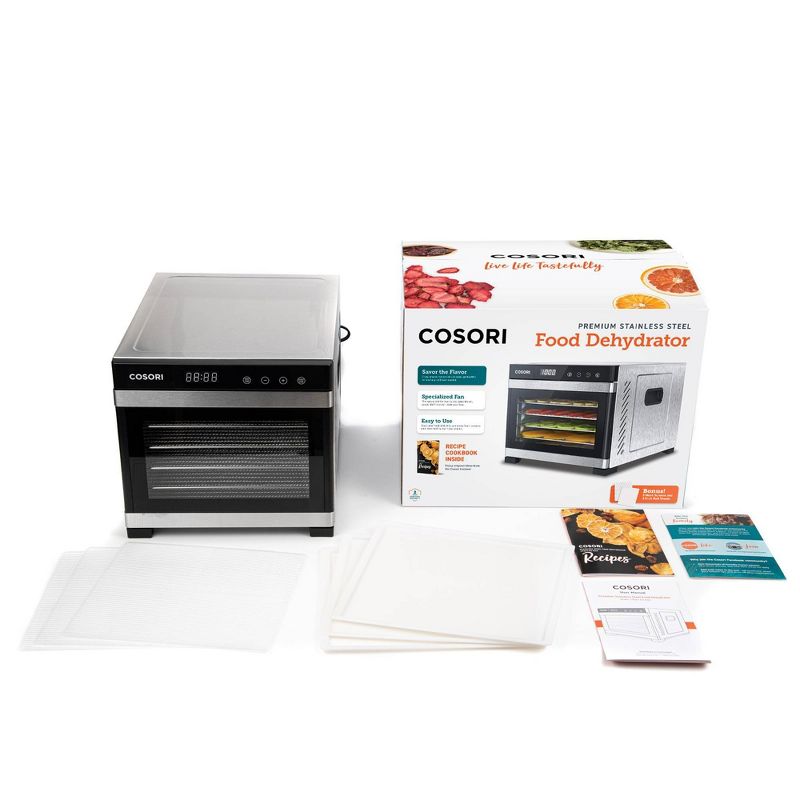 Cosori Premium Stainless Steel Food Dehydrator with Bonus Mesh Screens & Fruit Roll Sheets