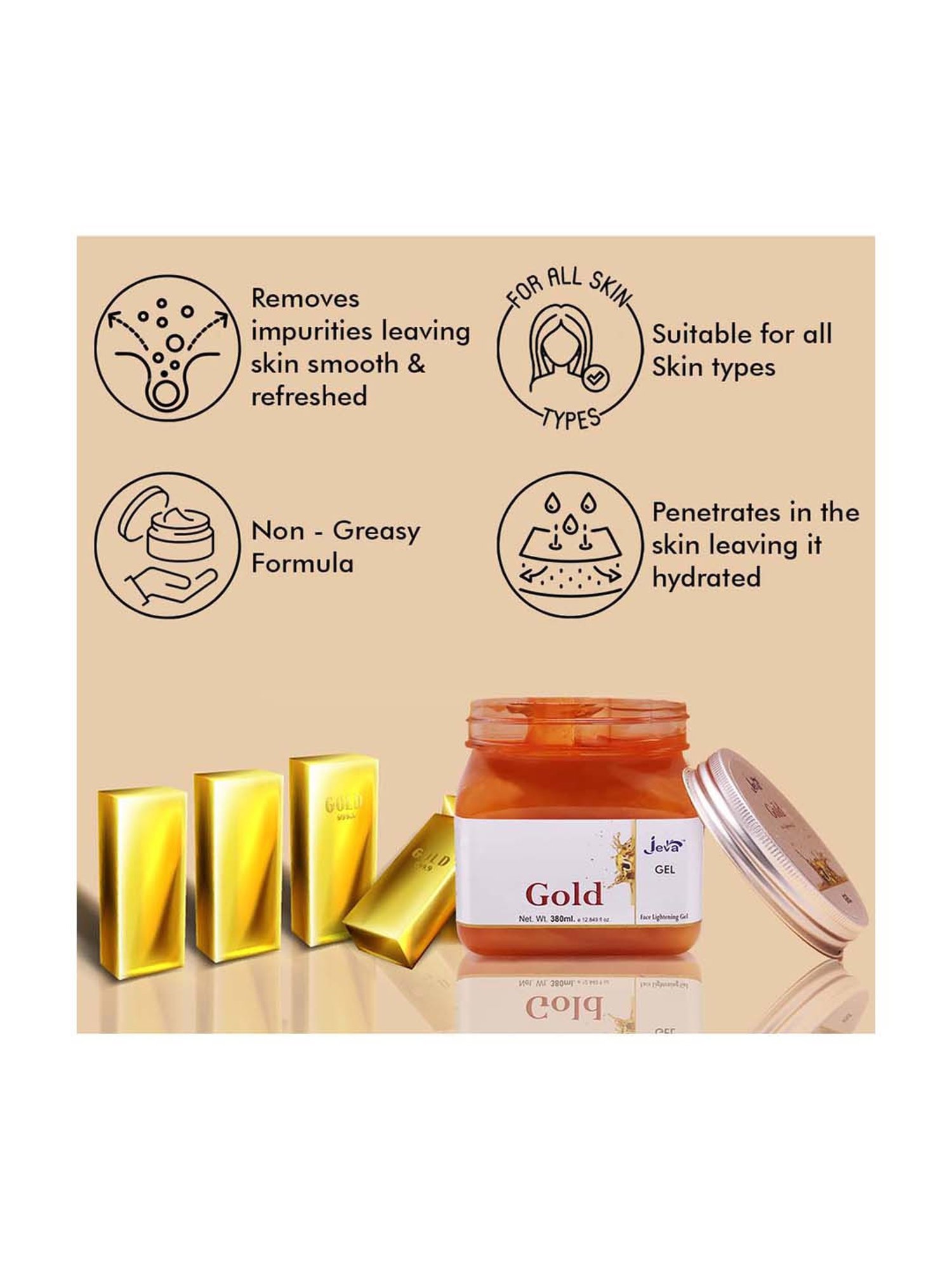 Gold Face Lightening Gel - 380 ml