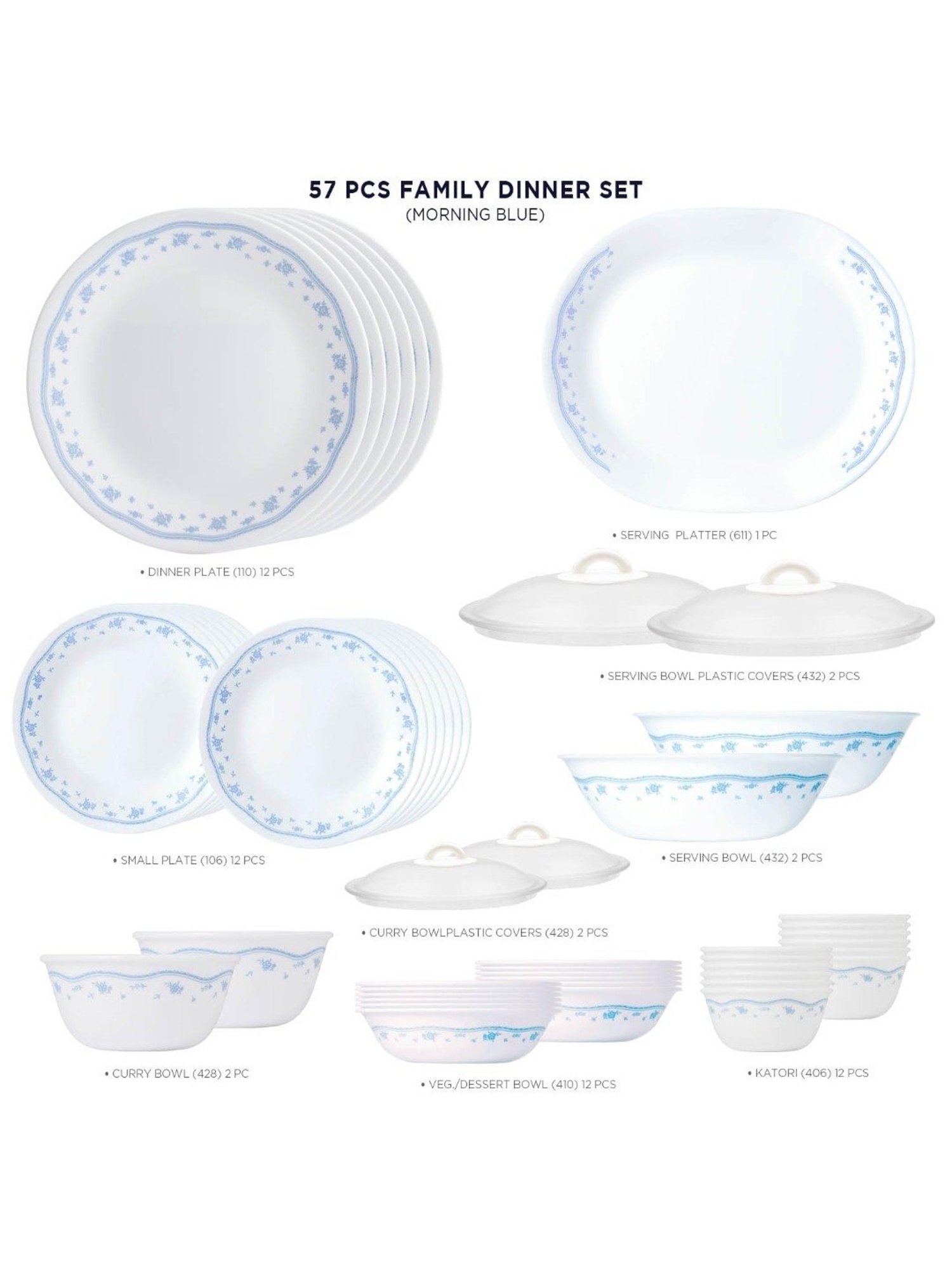 Cello White Opalware 35-Piece Dinner Set