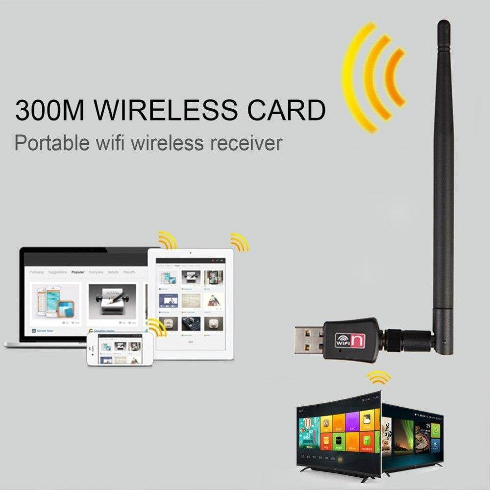 Mini Wireless USB Adapter 300M 2.4Ghz 802.11 b/g/n Network Card USB 2.0 WiFi Adapter With 2dbi Aerial for Desktop Laptop PC
