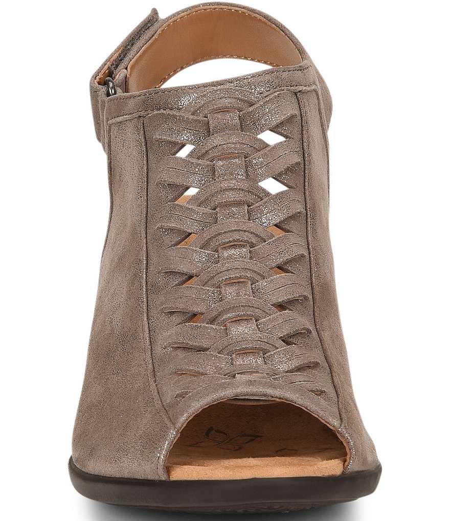 Comfortiva Finella Metallic Suede Slingback Peep Toe Mules