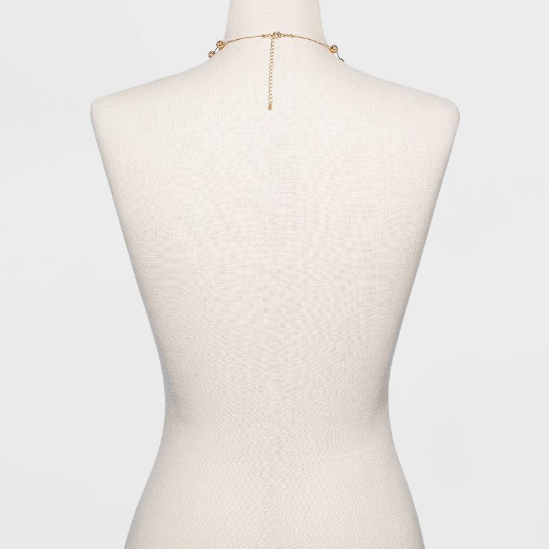 Brass Beaded Necklace - A New Day™ Gold