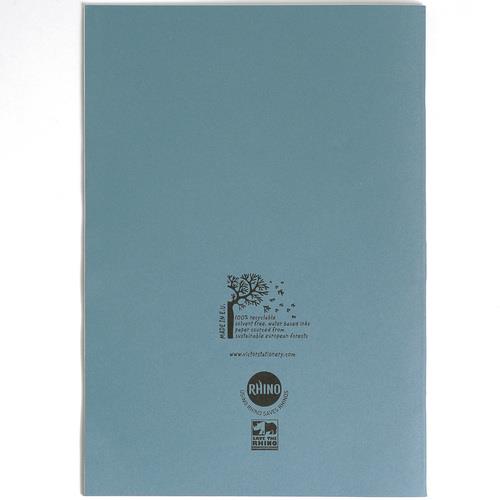 Rhino Exercise Book, A4, 64 page,  6mm ruled lines with margin, Light Green Cover  (Pack of 10)