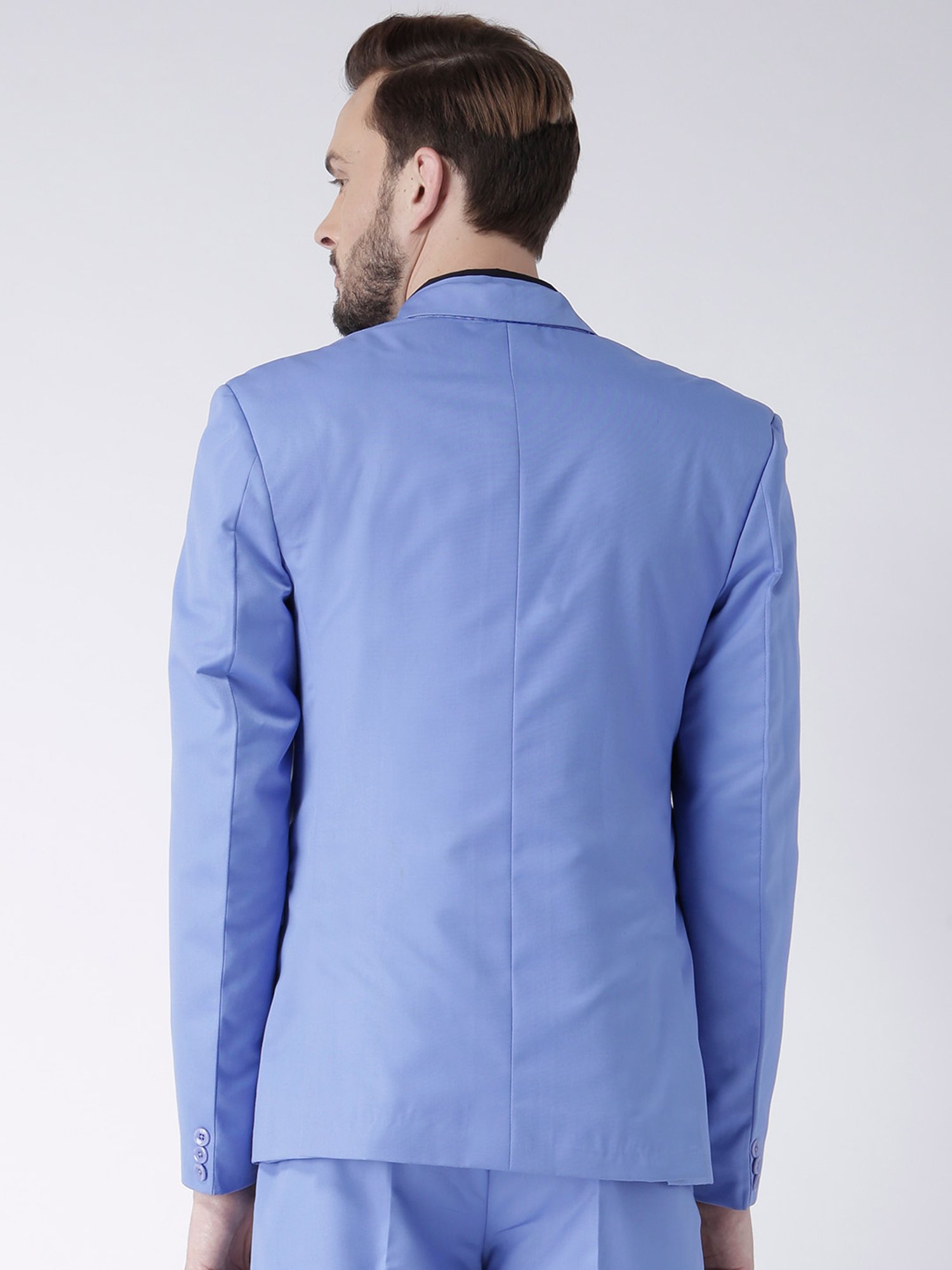 Hangup Plus Blue Regular Fit Notch Lapel Blazer