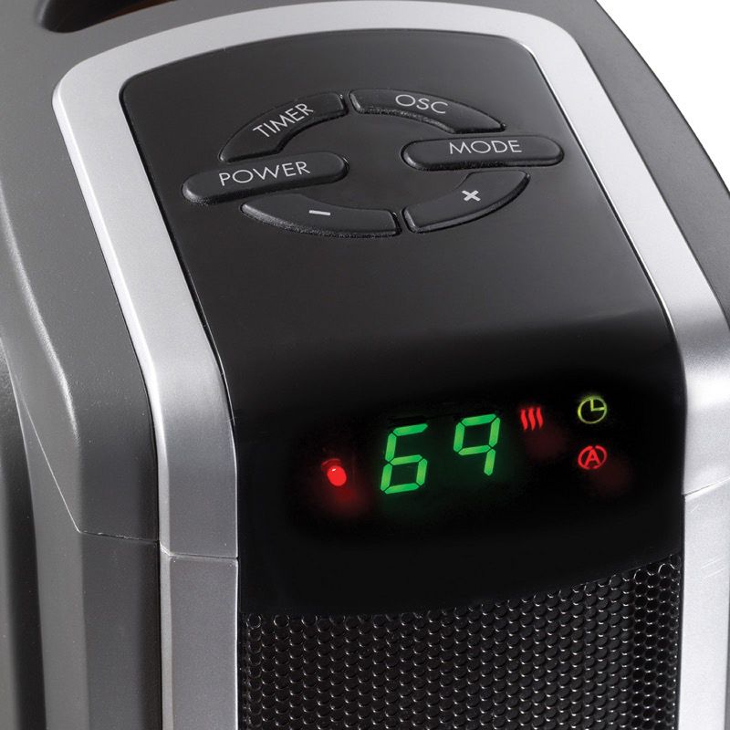 Lasko 5572 Portable Electric 1500 Watt Room Oscillating Ceramic Tower Space Heater with Logic Center Remote, Adjustable Thermostat, and Timer