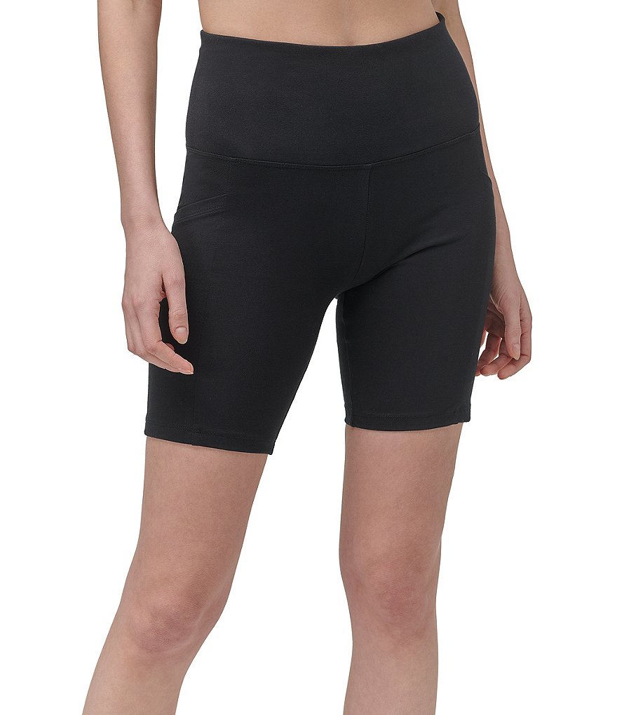 Marc New York Side Pocket High Rise Jersey Knit Biker Shorts