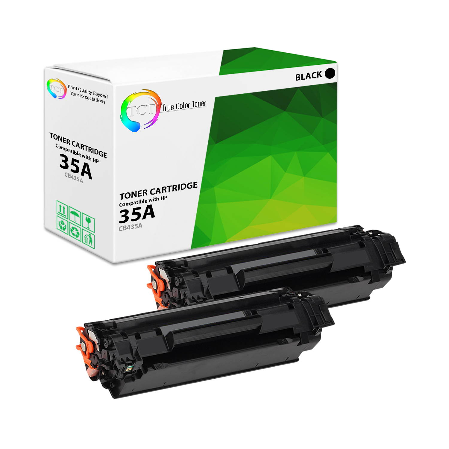 TCT Premium Compatible Toner Cartridge Replacement for HP 35A CB435A Black works with HP LaserJet P1005 P1006 P1007 P1008 P1009 Printers (1,500 Pages) - 4 Pack
