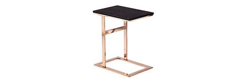 Rainer Contemporary C Table Black/Champagne - Aiden Lane