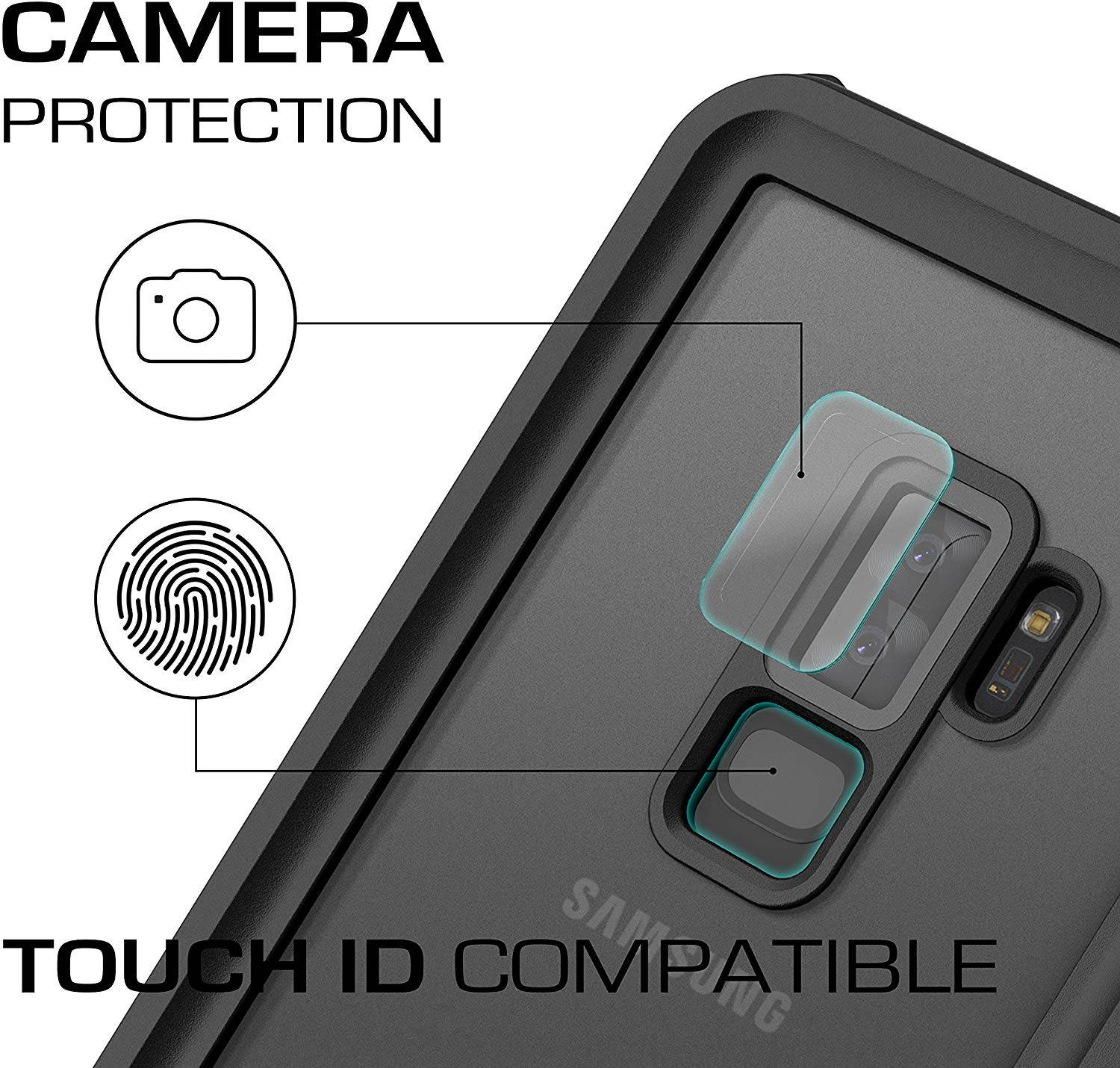 Ghostek Nautical Galaxy S9 Plus Waterproof Case with Screen Protector Slim Extreme Heavy Duty Protection Tough Shockproof Full Body Underwater Watertight Seal for 2018 Galaxy S9+ (6.2 Inch) - (Black)