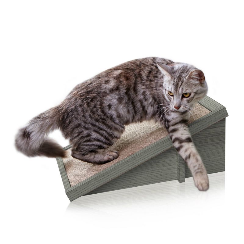 Way Basics Eco Incline Cat Scratcher - Gray