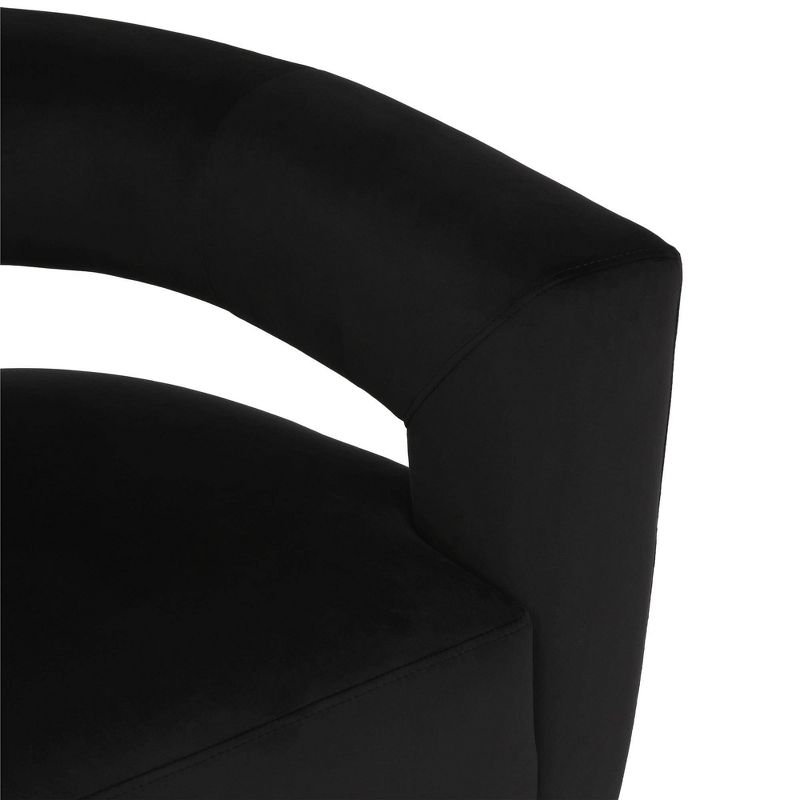 Taylor Accent Chair with Brass Golden Legs Velvet Black - CosmoLiving by Cosmopolitan