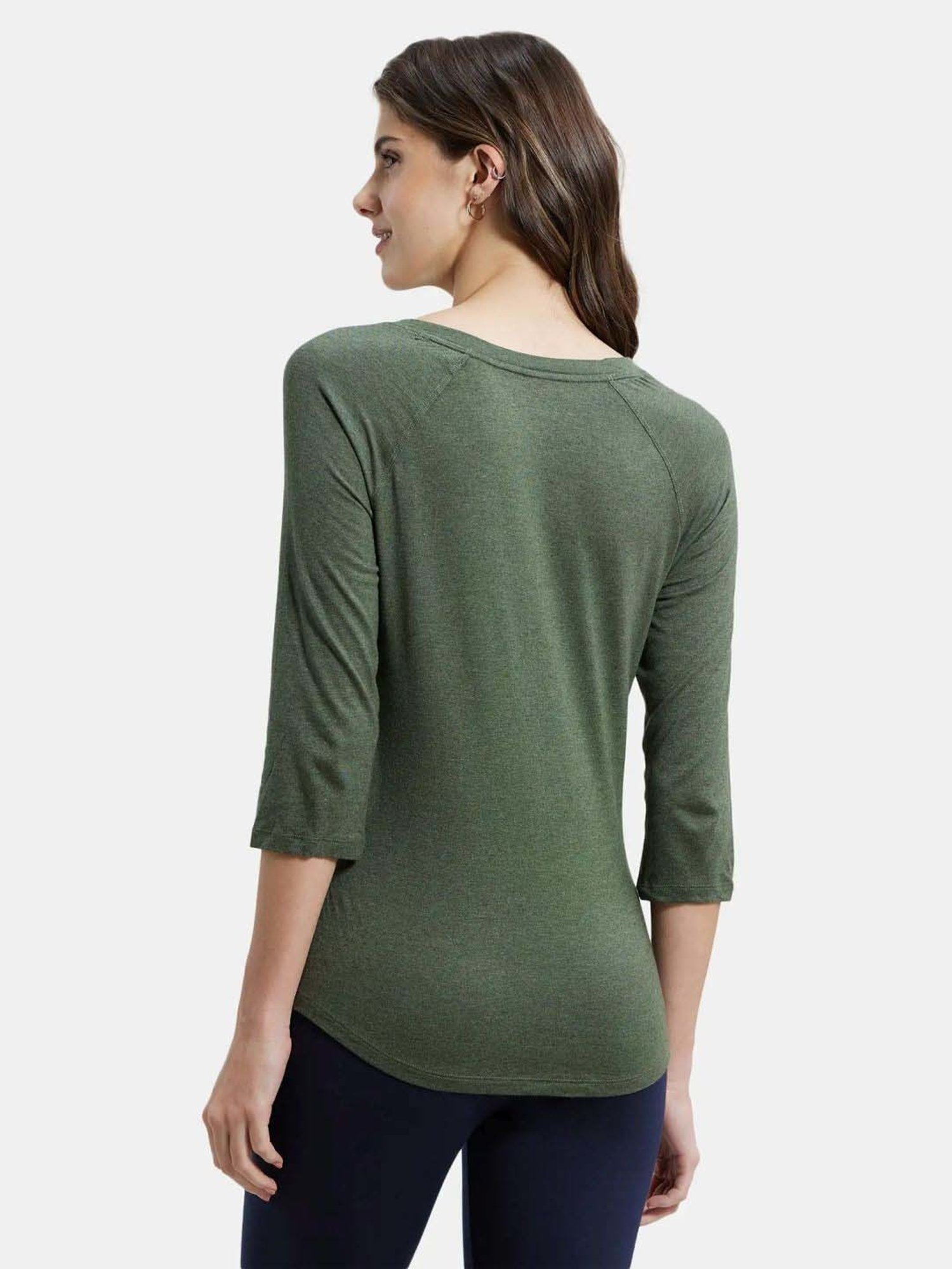 Jockey AW46 Women's Micro Modal Cotton Relaxed Fit Graphic Printed Three Quarter Sleeve T-Shirt