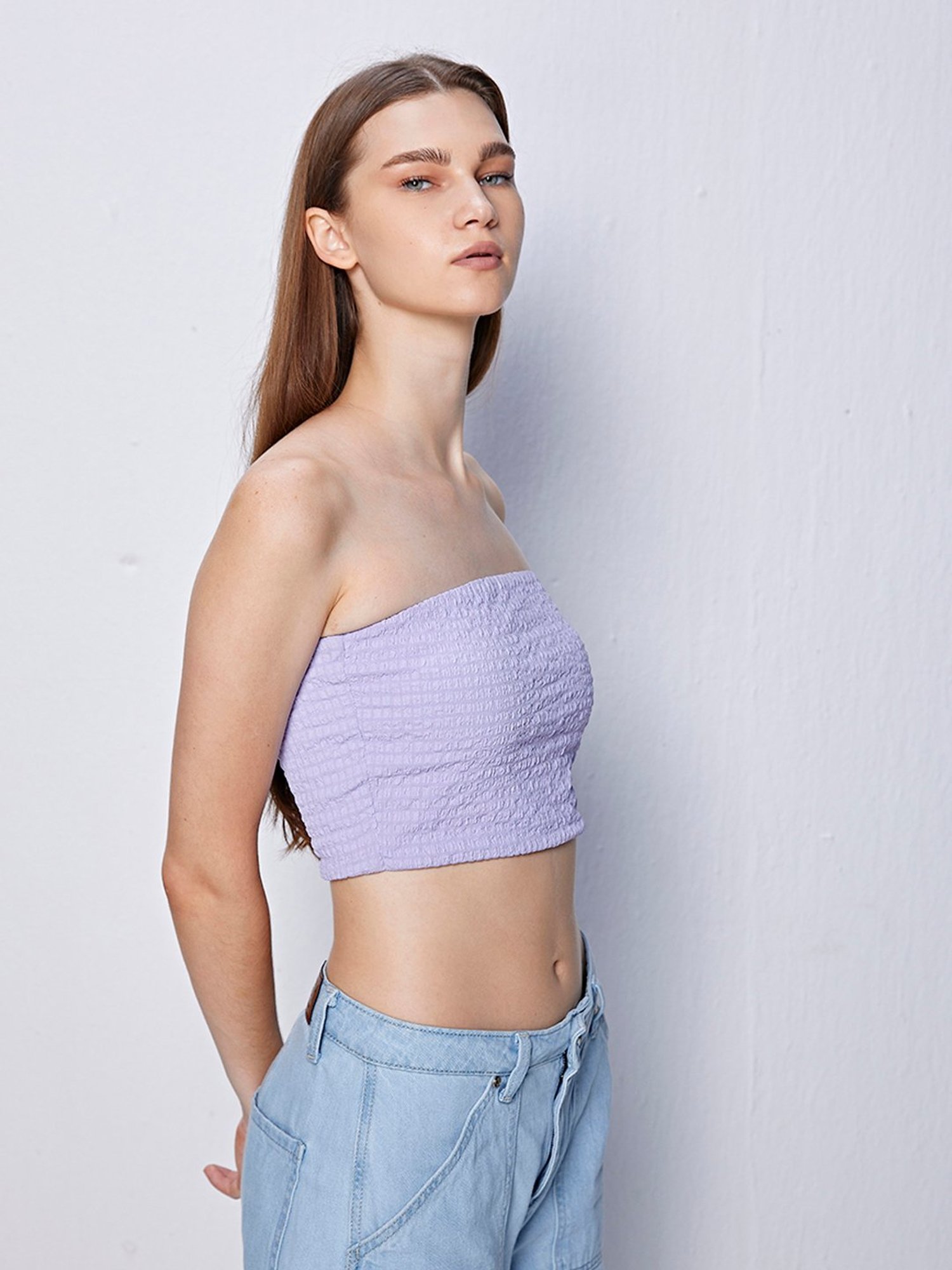 Cover Story Lavender Regular Fit Tube Top