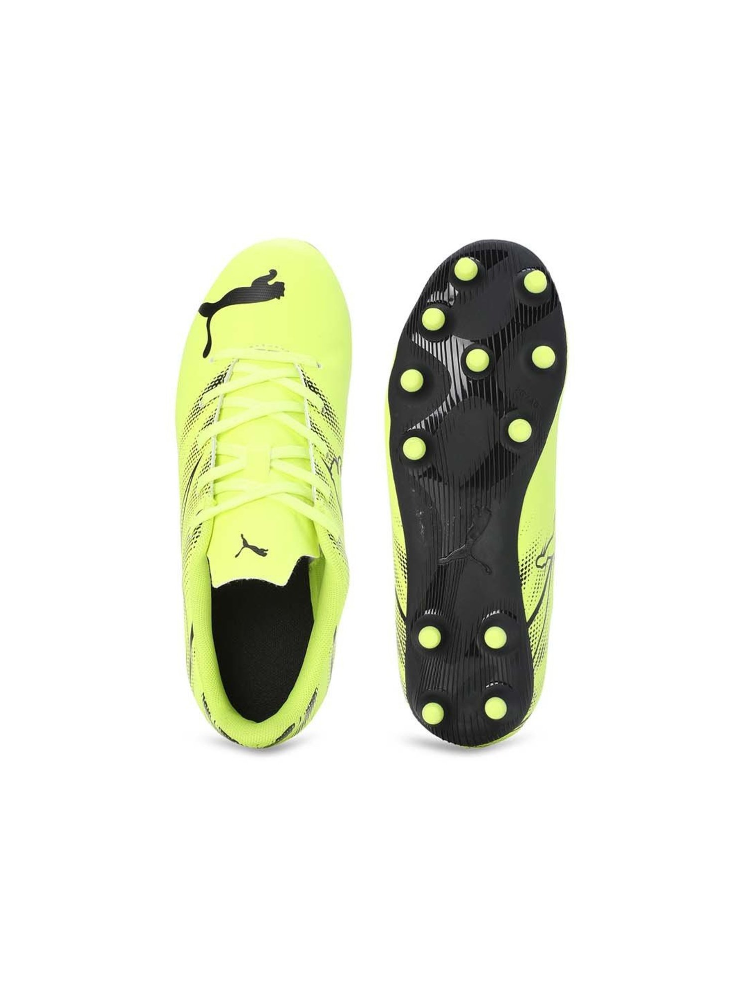 Puma Kids ATTACANTO FG/AG Electric Green & Black Football Shoes