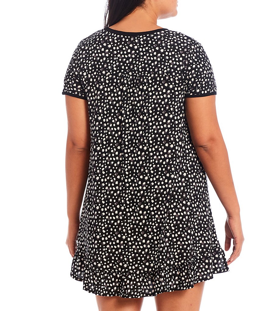 VAN WINKLE & CO. Plus Size Leopard Print Satin Maxi Chemise