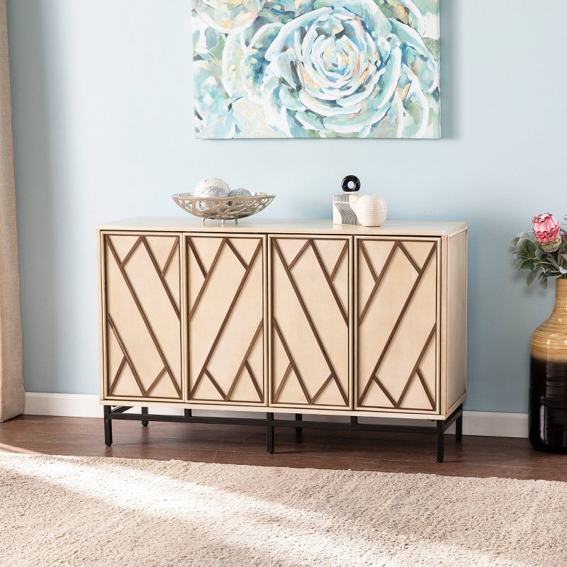 Maisas Art Deco Buffet Antique Cream/Black - Aiden Lane