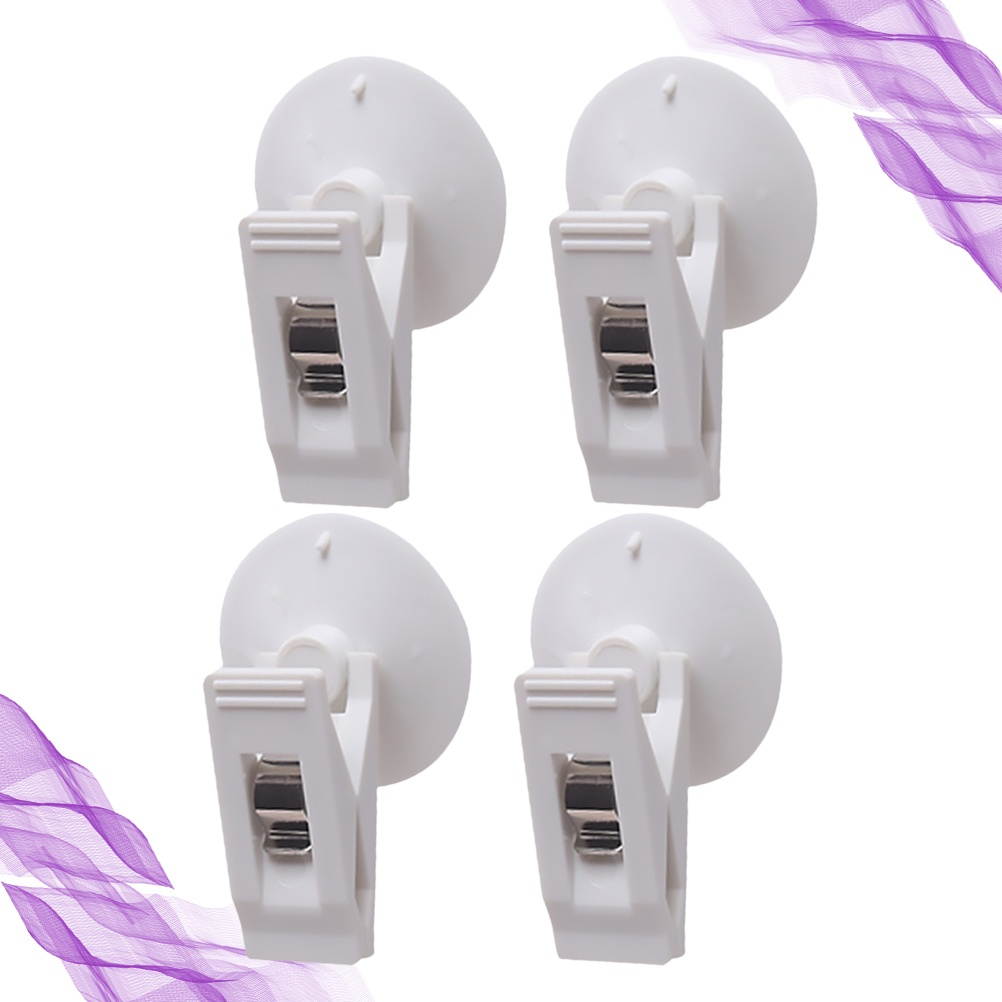 4Pcs Multifunctional Suction Type Clips Curtain Clamp Bag Holder Storage Clip for Car Auto (Black)