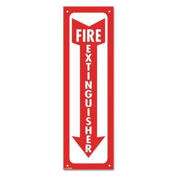 Cosco 098063 Glow-In-The-Dark Safety Sign, Fire Extinguisher, 4 x 13, Red