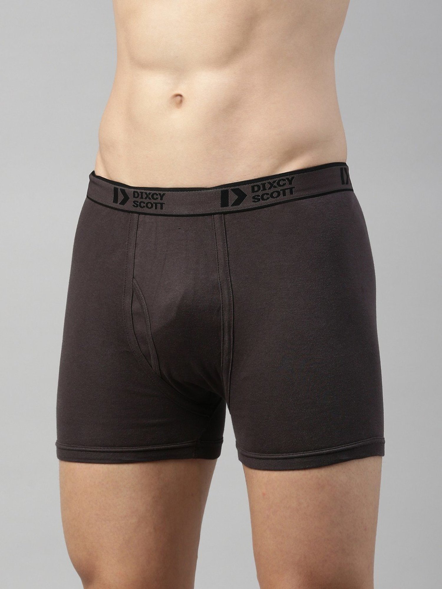 Dixcy Scott Originals Grey Cotton Regular Fit Trunks