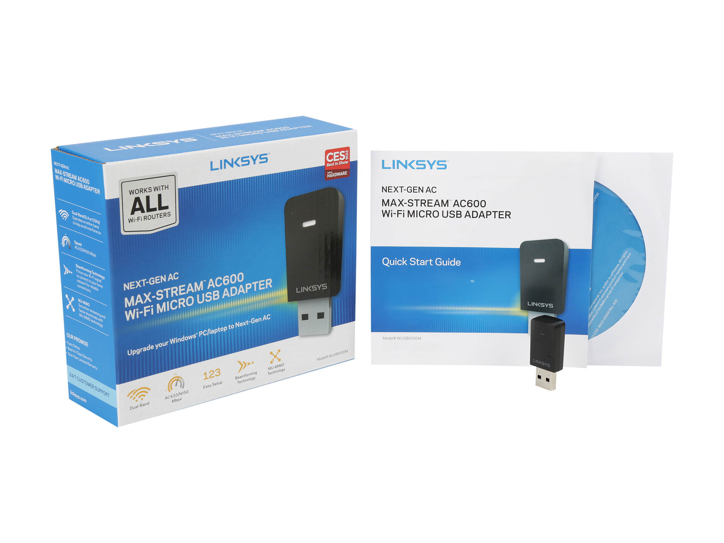LINKSYS WUSB6100M Next-Gen AC AC600 Mu-Mimo USB Adapter