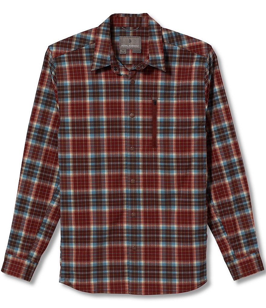 Royal Robbins Thermotech Ren Flannel Plaid Performance Stretch Long-Sleeve Woven Shirt