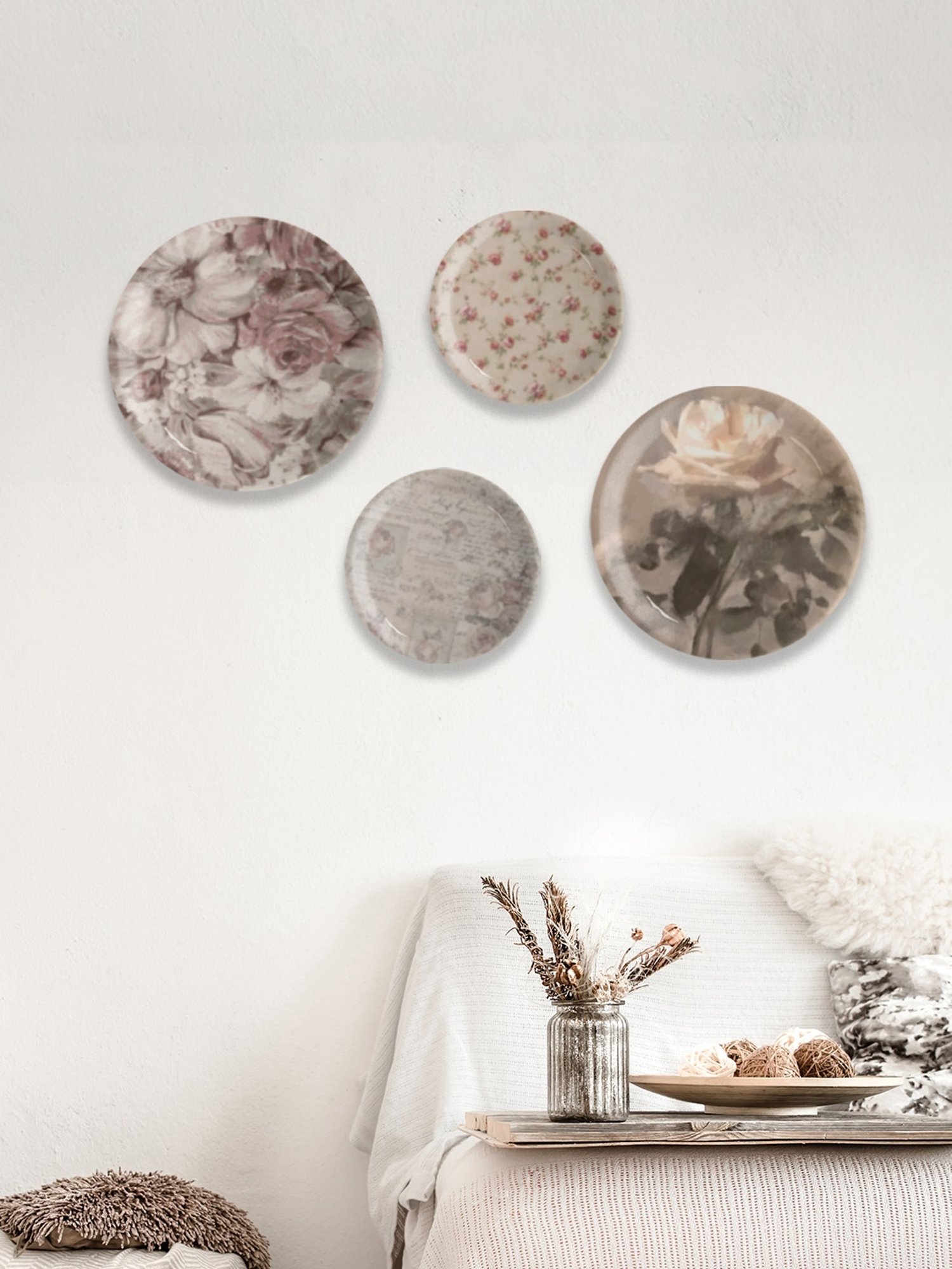Nestroots English Rose Multicolor Porcelain Wall Plate