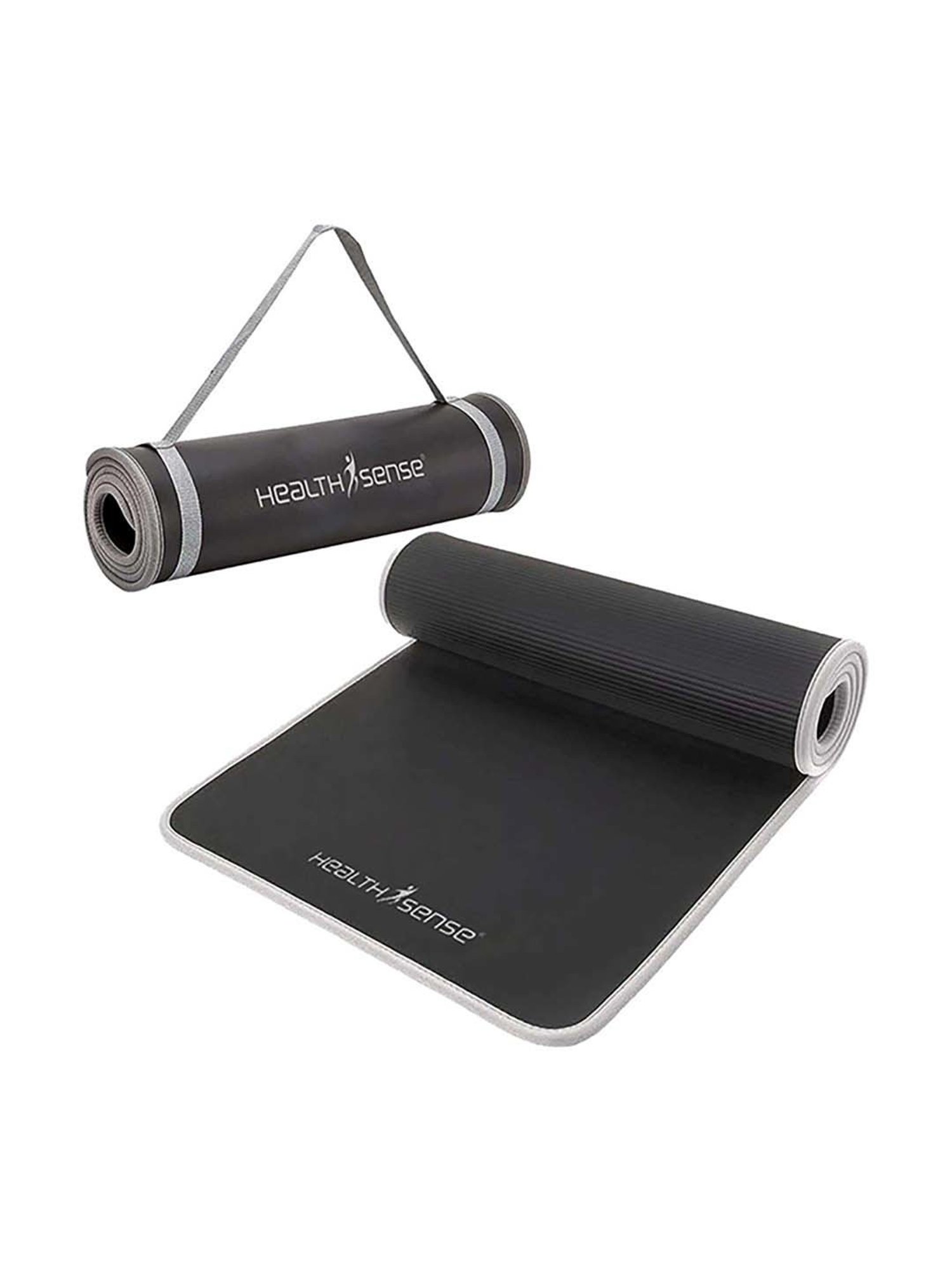 HealthSense YM 602 Yoga Mat (Black & Grey)