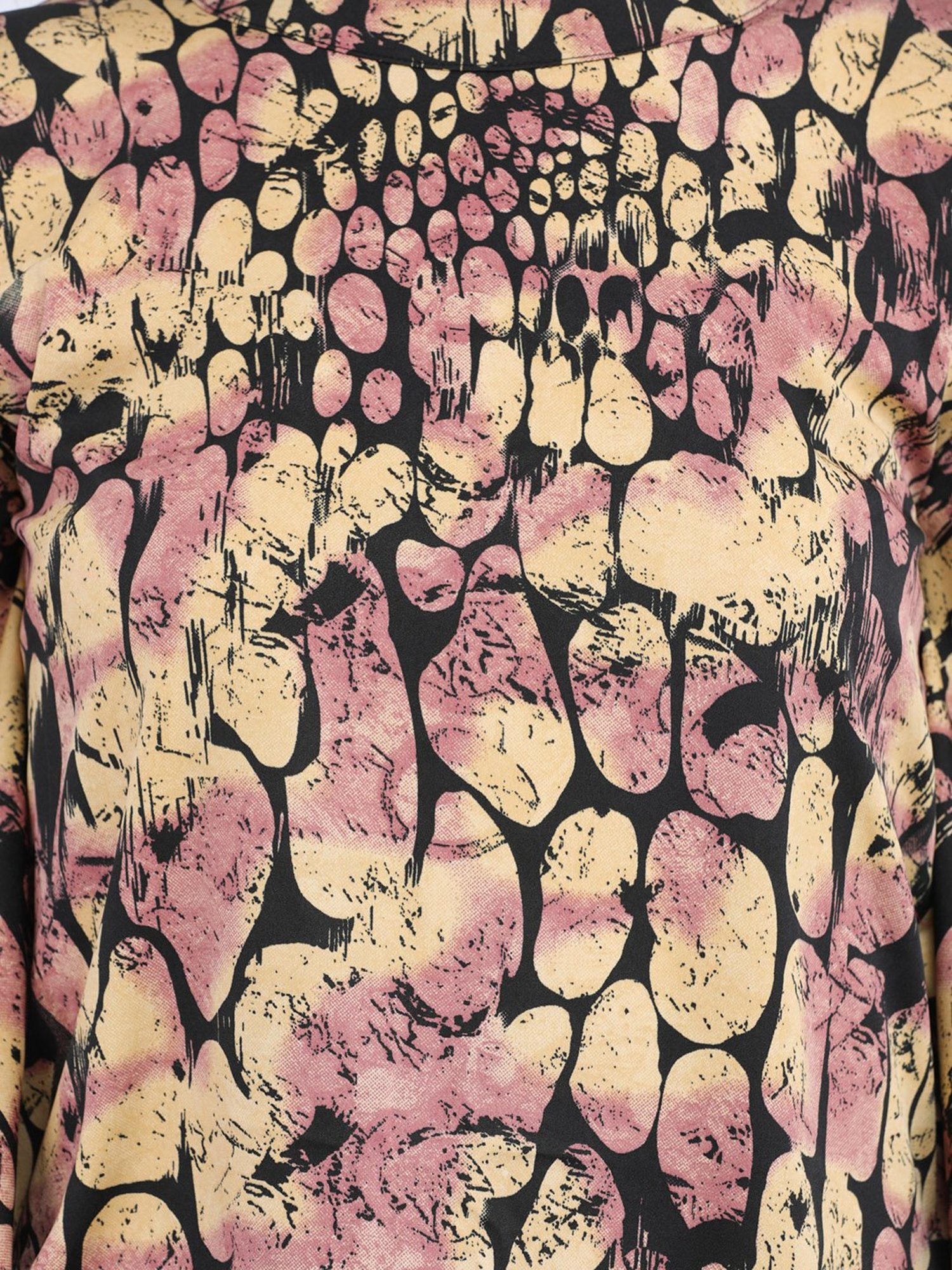 Cottinfab Beige Printed A-Line Kaftan Crepe Top