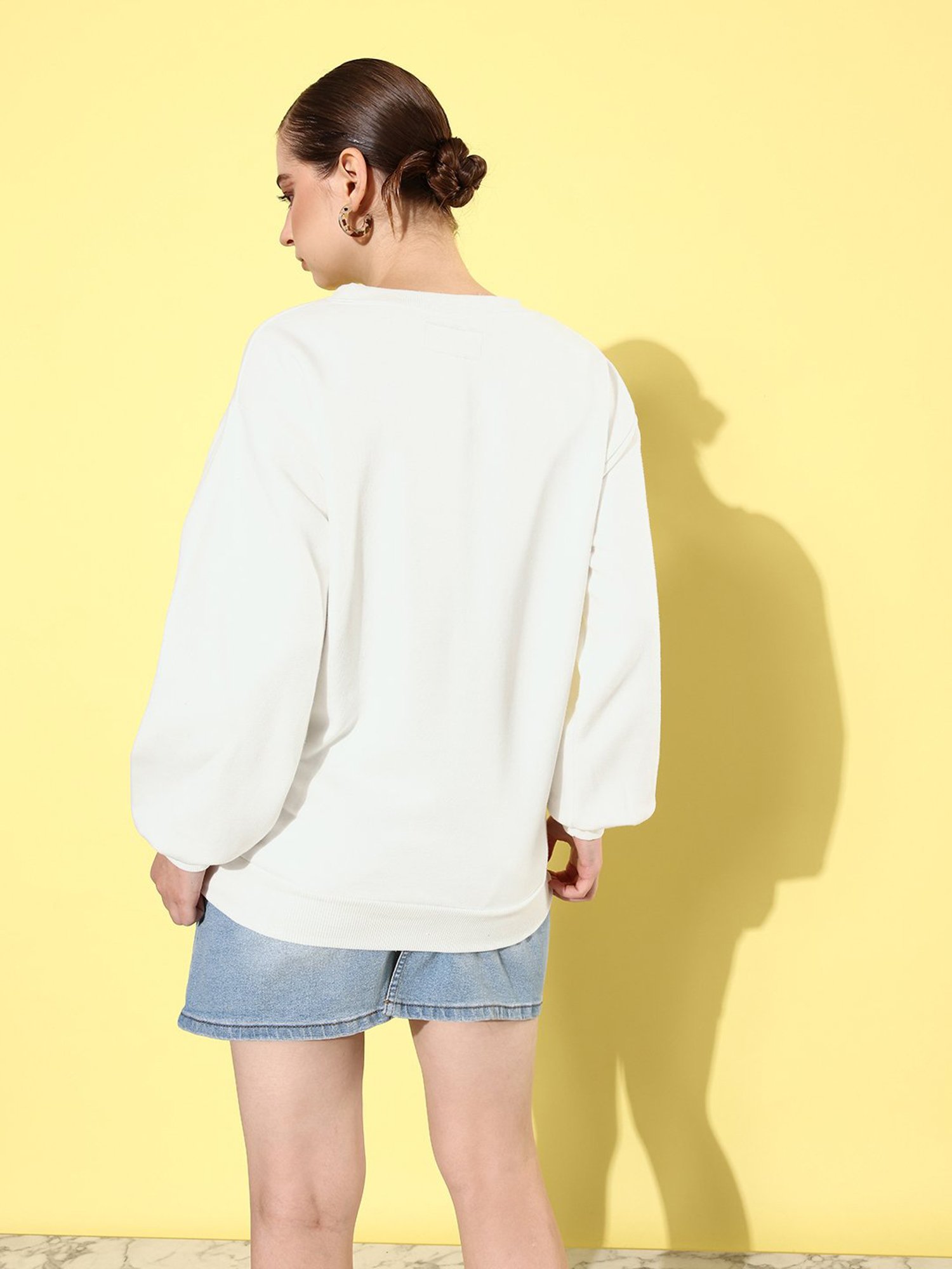 Difference of Opinion White Fleece Graphic Print Oversized Sweatshirt