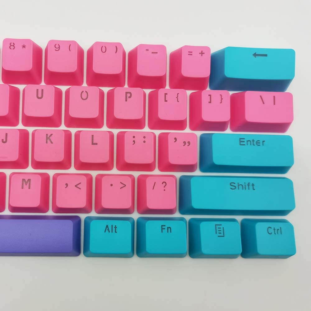 CUUWE 61 PBT Keycaps for 60 Percent Keyboard, Backlit Keycap Set for Mechanical Gaming Keyboard OEM Profile Keycaps with Key Puller for Cherry MX Switches GH60/RK61/GK61/Annie pro 2