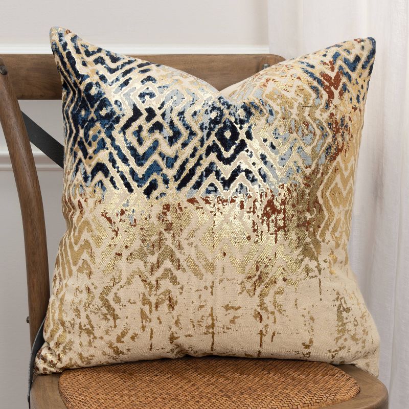 Abstract Poly Filled Pillow Navy - Rizzy Home