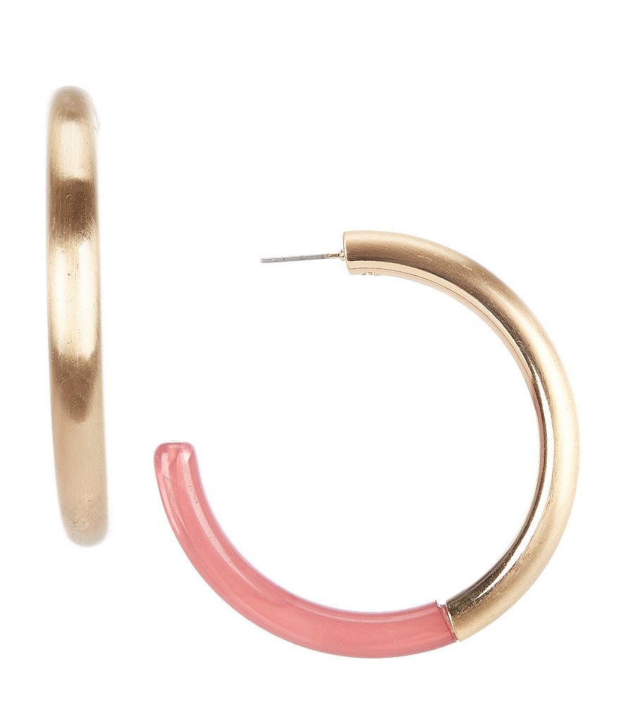 Natasha Accessories Resin C Hoop Earrings