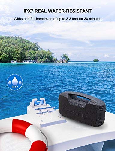 AOMAIS GO Bluetooth Speakers, Waterproof Portable Indoor/Outdoor 30W Wireless Stereo Pairing Booming Bass Speaker, 30-Hour Playtime with 8800mAh Power Bank, Durable for Home Party, Camping (Blue)