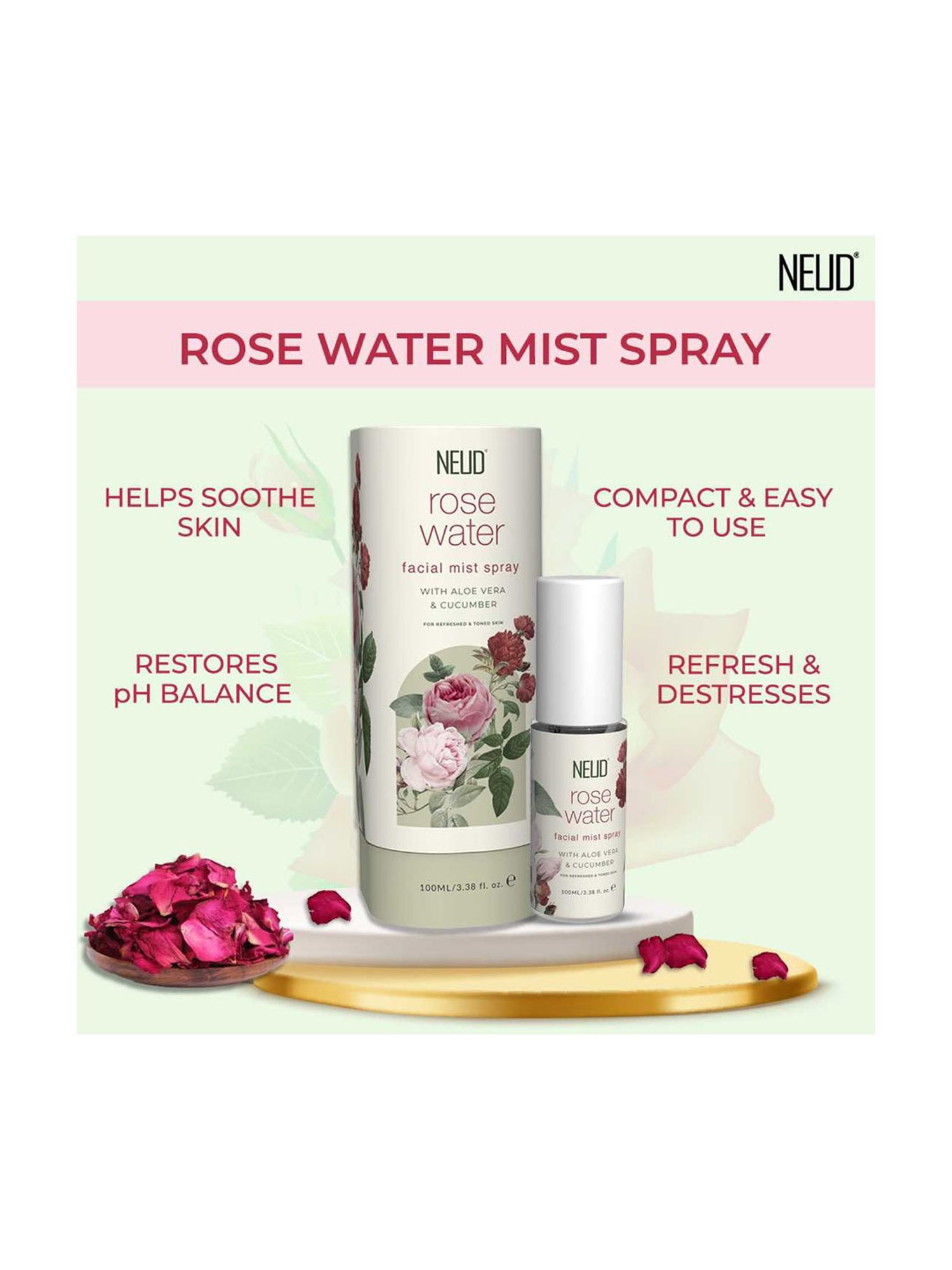 The Love Co. 100% Pure & Natural Rose Water - 100 ml