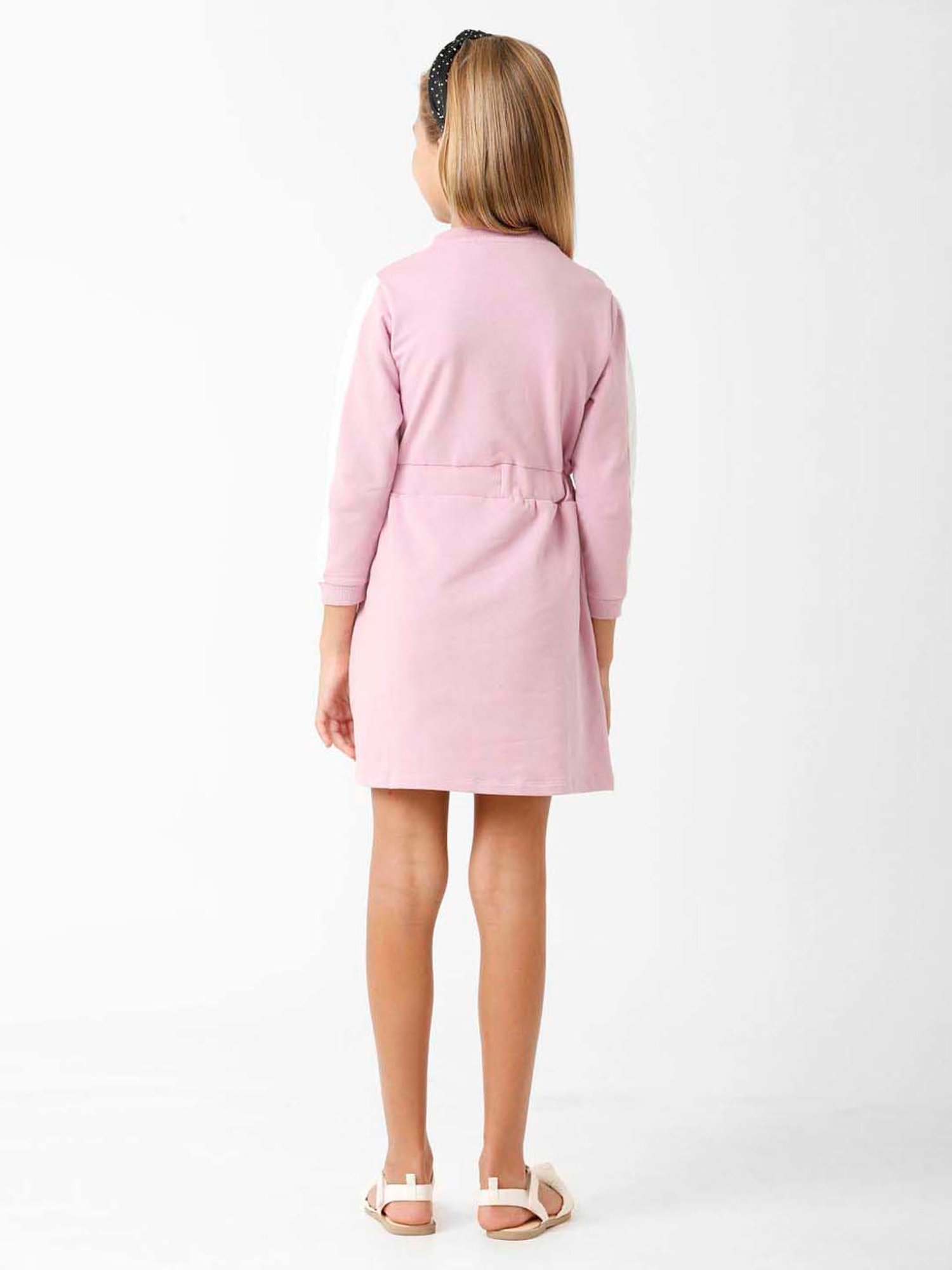 Kate & Oscar Kids Lavender Cotton Printed Full Sleeves Dress