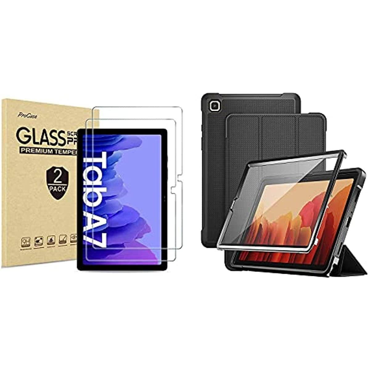 [2 Pack] ProCase Galaxy Tab A7 10.4 2020 Screen Protector T500 T505 T507 Bundle with Galaxy Tab A7 Case 10.4 Inch (SM-T500 / T505 / T507)