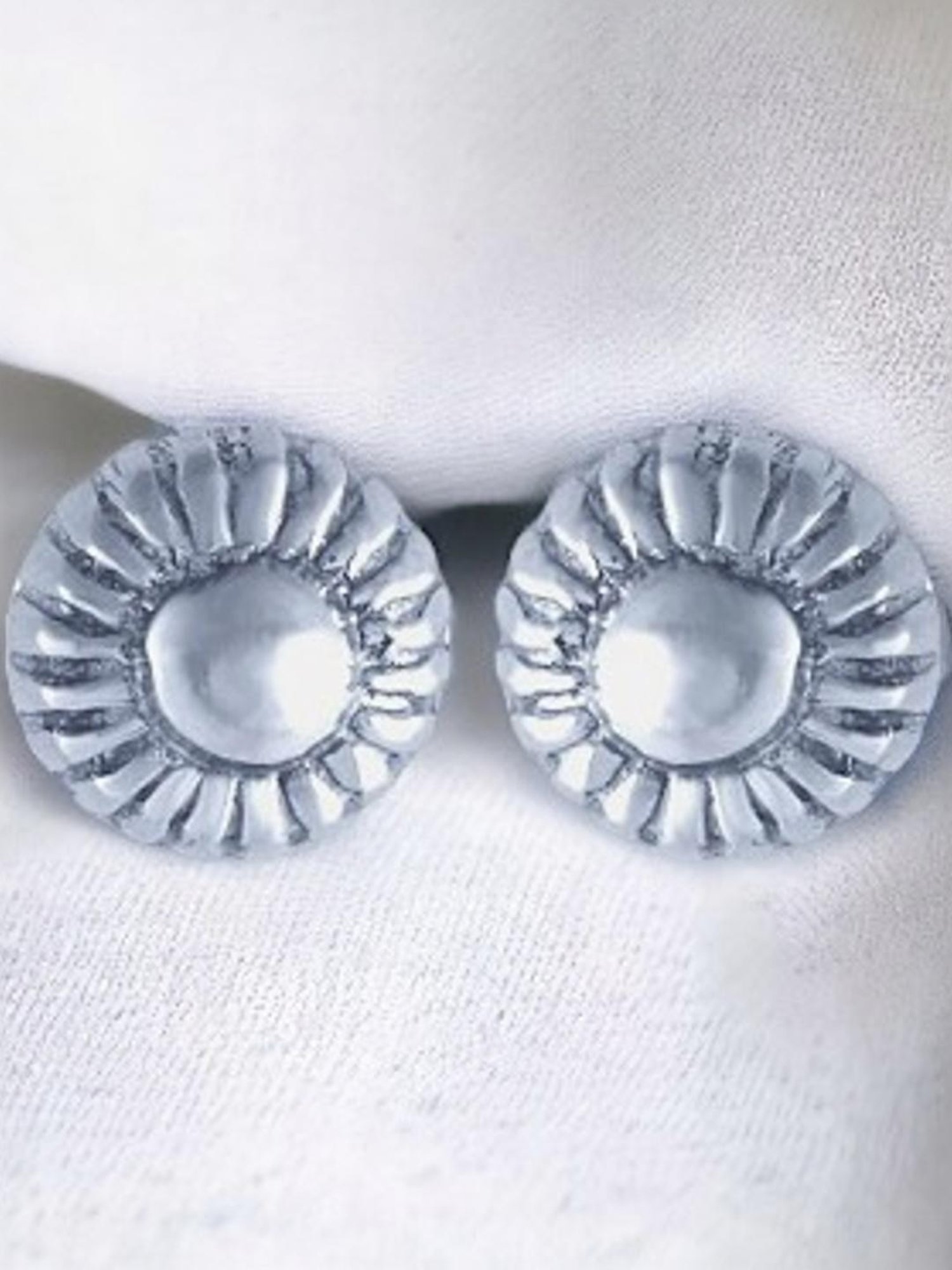 Rihi by P.C. Chandra Jewellers 92.5 Sterling Silver Small Stud Earrings for Women & Girls