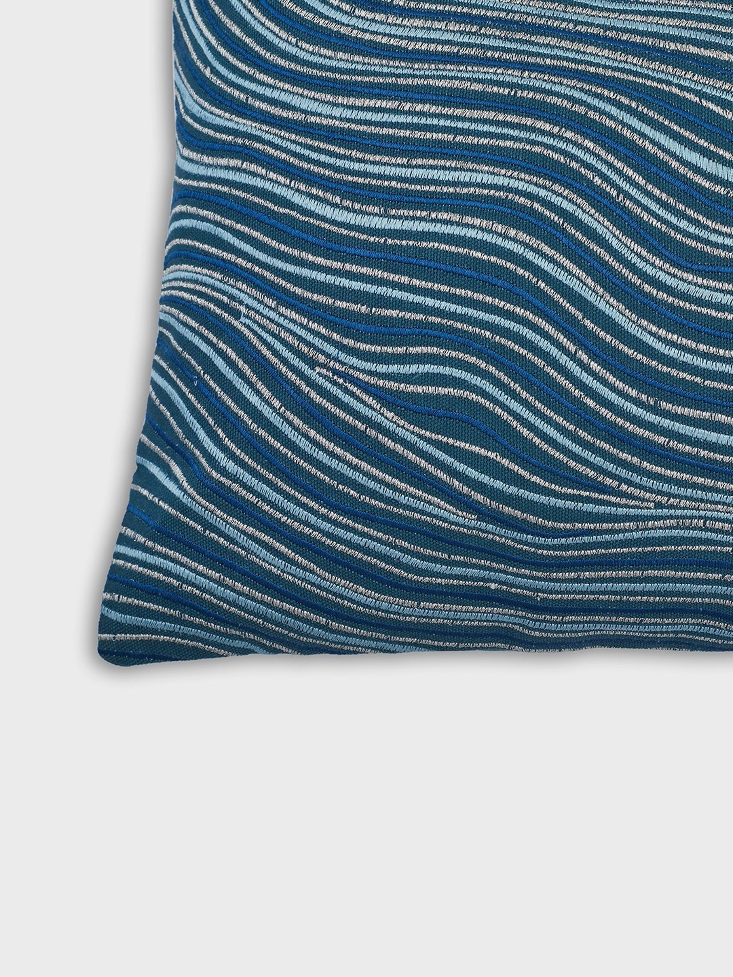 Fabindia Home Woven Blue Cotton Cushion Cover