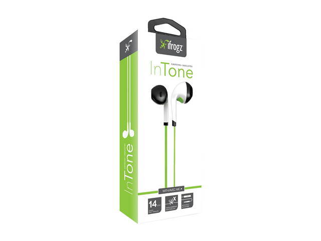 Zagg IF-ITN-GRN Earbud Ifrogz Audio InTone - Headset