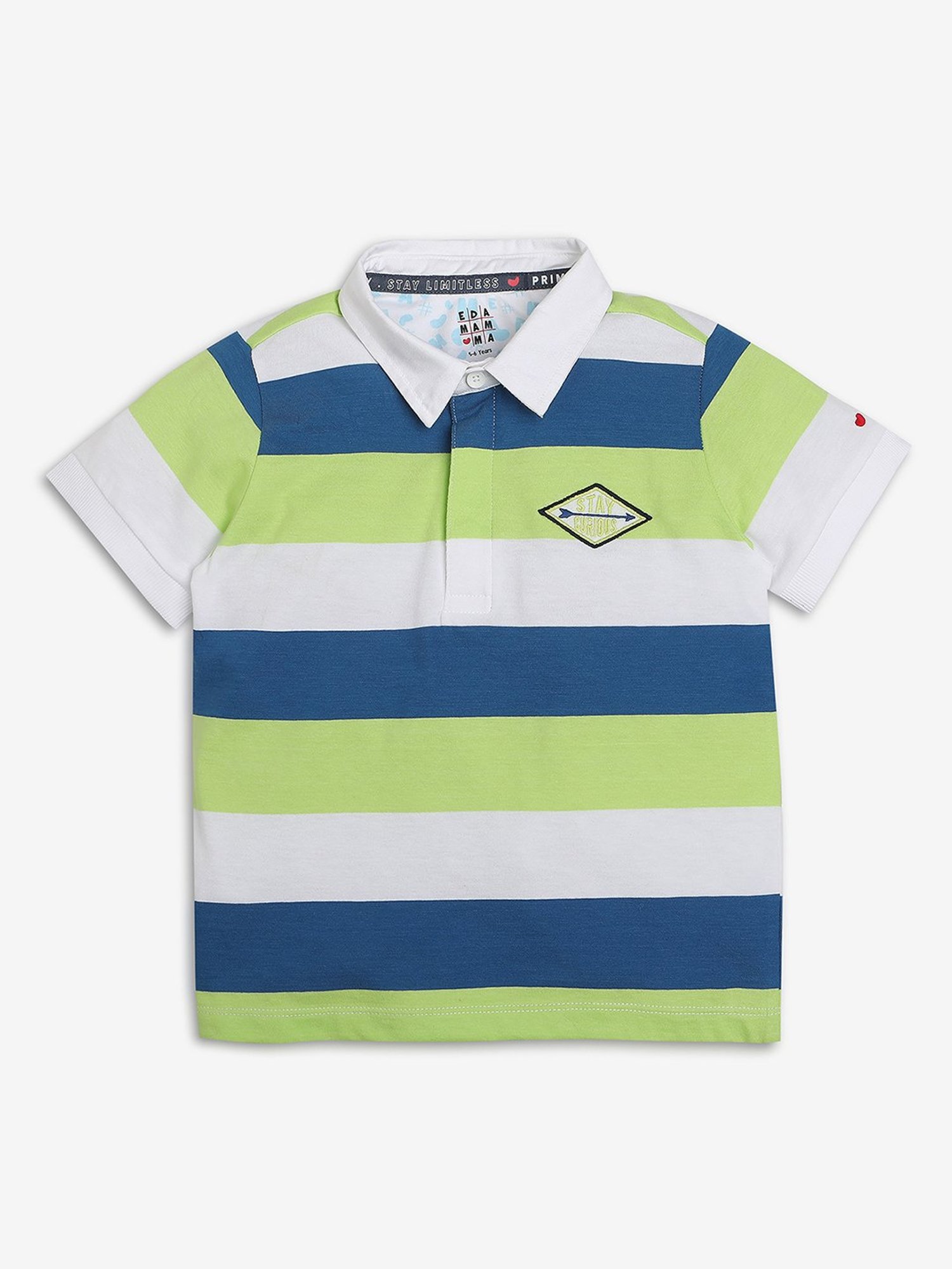 Pantaloons Junior Multicolor Cotton Striped Polo T-Shirt