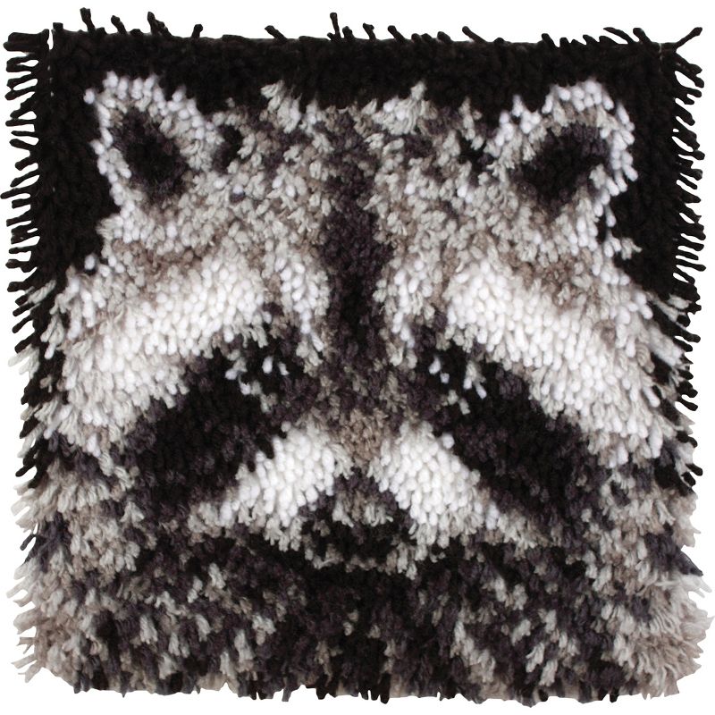 Wonderart Latch Hook Kit 12"X12"-Raccoon